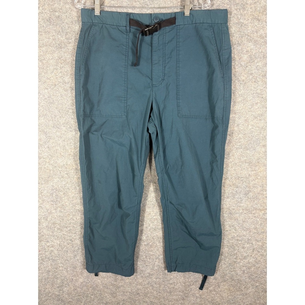 GAP Mens Belted Utility Hiking Cropped Pants Indigo Slate‎ Size L Relaxed Fit